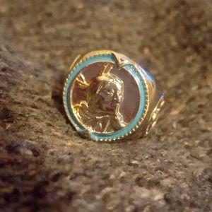 Solid 925 Silver Native Accent size 9